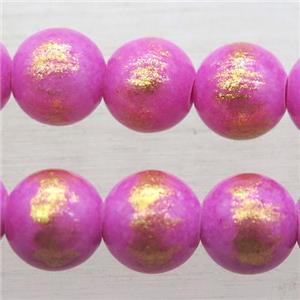 round hotpink JinShan Jade beads, approx 6mm dia