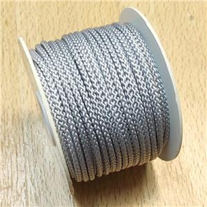 Nylon Cord Gray Silver, approx 3mm, 16 meters per rolls