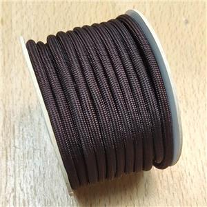 Nylon Cord Deep Coffee, approx 4mm, 8 meters per rolls