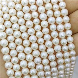 Natural Freshwater Pearl round Beads AAA-grade, approx 7-8mm