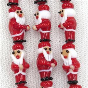 Lampwork glass beads, santa claus, approx 12-27mm