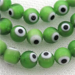 round green Lampwork Glass Beads with evil eye, approx 10mm dia