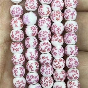 Porcelain beads, round, approx 6mm dia