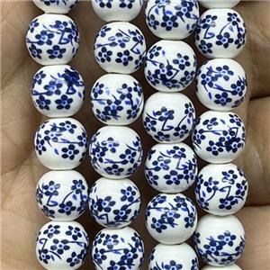 Porcelain beads, round, approx 8mm dia