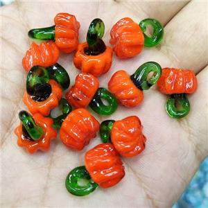 Orange Lampwork Glass Capsicum Pendant, approx 11-15mm