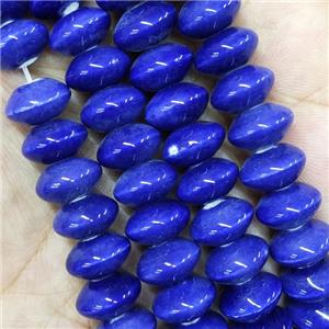 Lapisblue Lampwork Glass Bicone Beads, approx 7x12mm, 45pcs per st