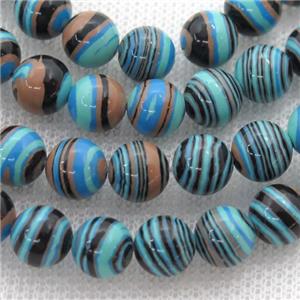 Synthetic Malachite beads, round, multicolor, approx 4mm dia