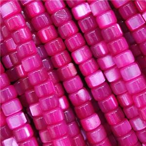 hotpink Shell rondelle beads, approx 2x4mm