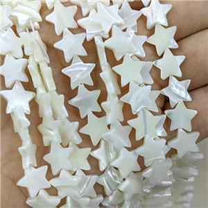 White MOP Shell Beads Star, approx 9mm, 46pcs per st