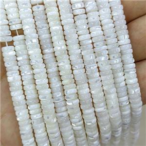 White MOP Shell Heishi Spacer Beads, approx 5.7mm