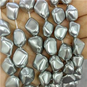 Pearlized Shell Beads Chips Freeform, approx 10-16mm