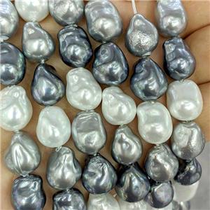 Pearlized Porcelain Beads Freeform Mix Color, approx 12-15mm