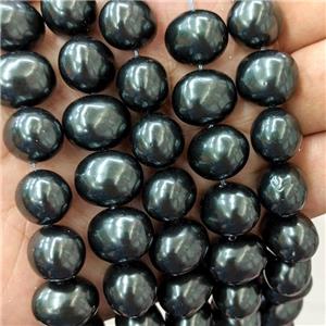 Darkgreen Pearlized Shell Potato Beads, approx 13-16mm