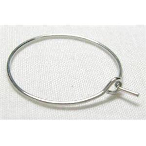 stainless steel Hoop Earrings, platinum plated, approx 0.7x40mm