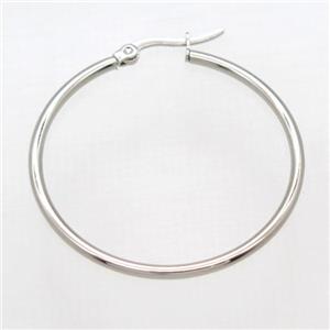 raw stainless steel Hoop Earrings, approx 60mm dia