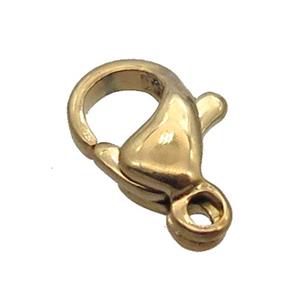 Stainless Steel Lobster Clasp, gold plated, approx 7mm