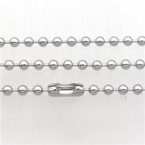 raw Stainless Steel Necklace Ball Chain, approx 3mm, 60cm length