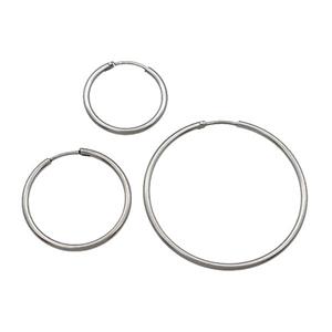 raw Stainless Steel Hoop Earring, approx 34mm dia