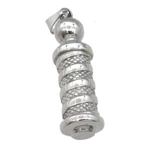 raw Stainless Steel column pendant, approx 15-57mm