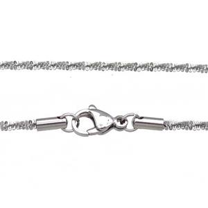 Raw Stainless Steel Necklace Chain, approx 2.3mm, 44-49cm length