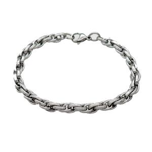 Raw Stainless Steel Bracelet, approx 6mm, 21cm length