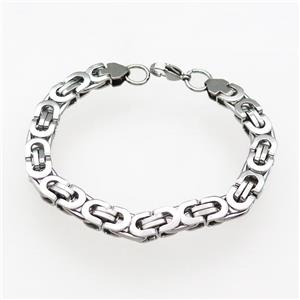 Raw Stainless Steel Bracelet, approx 8mm, 21cm length