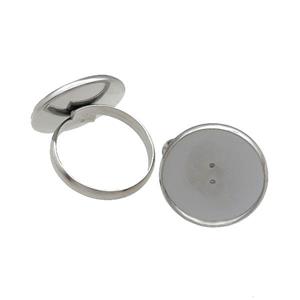 Raw Stainless Steel Ring with Pad, approx 10mm, 18mm dia