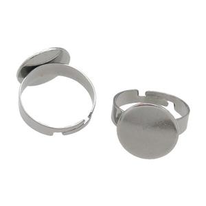 Raw Stainless Steel Ring with Pad, approx 8mm, 18mm dia