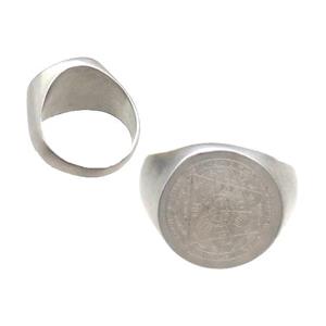 Stainless Steel Ring Duck Silver, approx 18mm