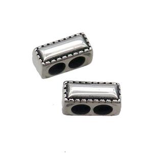 Stainless Steel Spacer Beads Paracord 2Holes Antique Silver, approx 7-13mm, 4mm hole