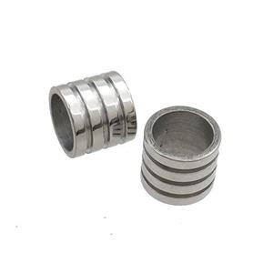 Raw Stainless Steel Tube Beads Large Hole, approx 11.5mm, 8mm hole