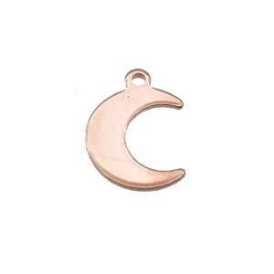 Stainless Steel Moon Pendant Rose Gold, approx 11-13mm