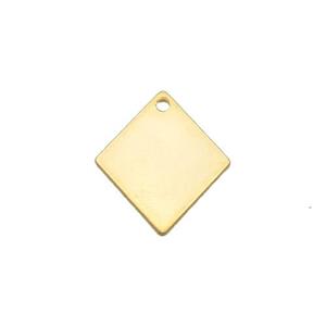 Stainless Steel Rhombic Pendant Gold Plated, approx 13-16.5mm