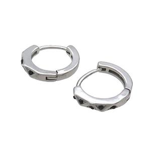 Raw Stainless Steel Hoop Earrings, approx 14mm dia