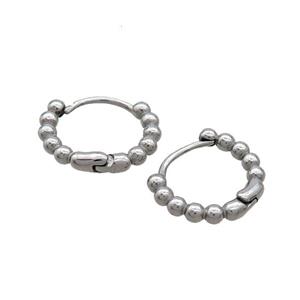 Raw Stainless Steel Hoop Earrings, approx 14mm dia