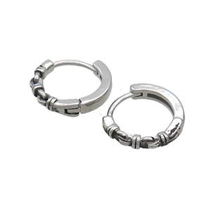 Raw Stainless Steel Hoop Earrings, approx 14mm dia