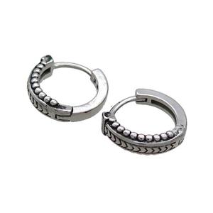 Stainless Steel Hoop Earrings Antique Silver, approx 14mm dia