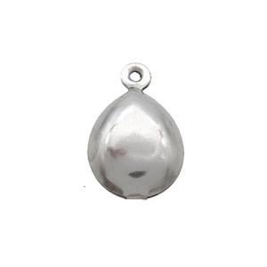 Raw Stainless Steel Teardrop Pendant, approx 9.5-12mm