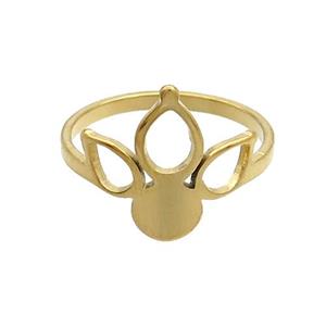 Stainless Steel Rings Crown Gold Plated, approx 15mm, 18mm dia