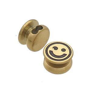 Stainless Steel Clasp Emoji Gold Plated, approx 12mm