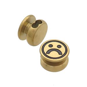 Stainless Steel Clasp Emoji Gold Plated, approx 12mm