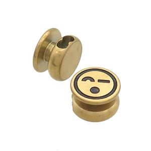 Stainless Steel Clasp Emoji Gold Plated, approx 12mm