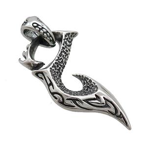 Stainless Steel Tribal Charms Pendant Antique Silver, approx 22-45mm