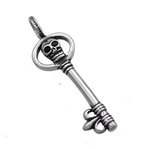 Stainless Steel Key Pendant Skull Charms Antique Silver, approx 15-48mm