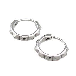 Stainless Steel Hoop Earrings Antique Silver, approx 15-16mm