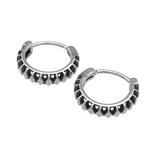 Stainless Steel Hoop Earrings Antique Silver, approx 15-16mm