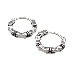 Stainless Steel Hoop Earrings Antique Silver, approx 15-16mm