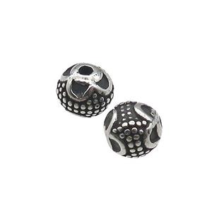 Stainless Steel Round Beads Antique Silver, approx 8mm