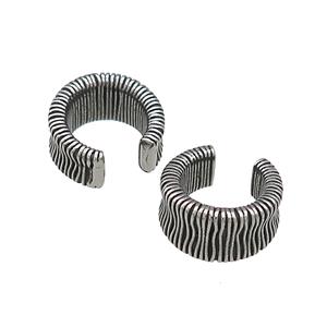 Stainless Steel Clip Earrings Antique Silver, approx 13-15mm