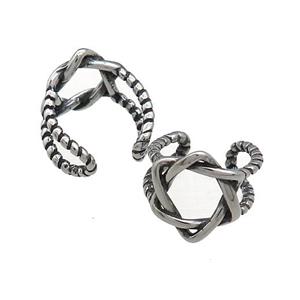 Stainless Steel Clip Earrings Antique Silver, approx 13-15mm